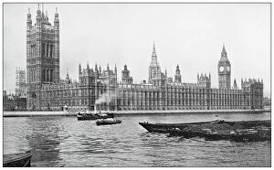 Antique travel photographs of London: House of Parliament