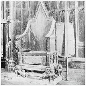 Antique travel photographs of London: Coronation Chair