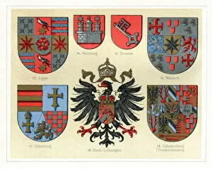 Coats of Arms and Heraldic Badges. Gallery: Antique vintage badges from Germany 1897