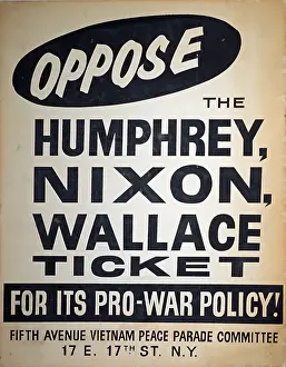 Prints of Political poster advocating against the politicians Hubert Humphrey, Richard Nixon, George Wallace due to their pro-war stance on the Vietnam War, New York City, New York, 1968 Vietnam War Prints: Antiwar Political Poster