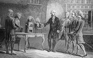 Antoine Lavoisier Showing Water Experiment to Observers