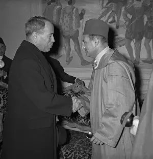 Antoine Pinay Shaking Hands with Sidi Ben Youssef