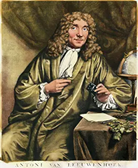 Microbiology Prints: Antoni van Leeuwenhoek Engraving