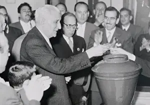 Lisbon Prints: Antonio De Oliveira Salazar Voting with Others in Observance