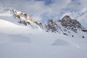 Wintertime Prints: Antonispitze peak in winter, Dolomites, South Tyrol, Italy, Europe