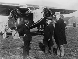 Antony Hermann Fokker Pointing to His Plane