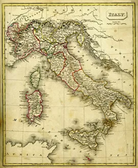 Traditional Culture Collection: Antquie Map of Italy