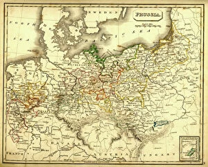 Denmark Collection: Antquie Map of Prussia