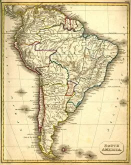 Chile Collection: Antquie Map of South America