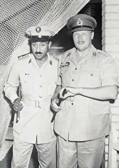 Anwar el Sadat and British General Charles Keightley in Uniform