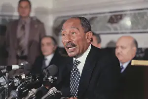 Anwar Sadat at News Conference