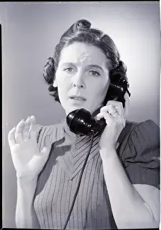 Shock Prints: Anxious Woman On The Telephone