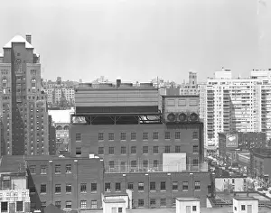 Apartment Building Prints: Apartment buildings, (B&W), elevated view