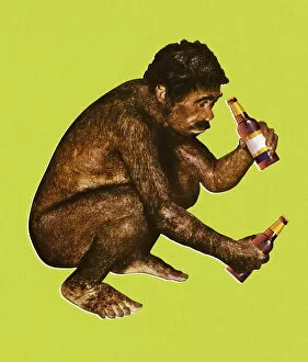 Images Dated 19th March 2015: Ape Man Drinking Beer