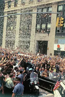 Apollo 11 astronauts Waving to Crowds
