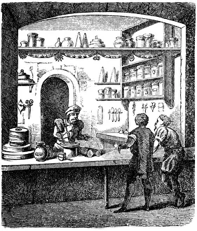 Gossip Prints: Apothecary shop in the sixteenth century