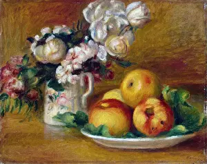 Oil Painting Prints: Apples and Flowers, c1895. Artist: Pierre-Auguste Renoir