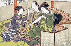Woodblock Prints: Applying cream on a Geisha/s wound