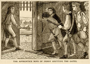 Catholicism Collection: The apprentice boys of Derry shutting the gates