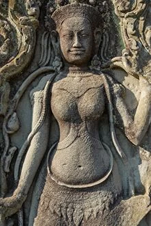 Images Dated 22nd February 2007: Apsara (Devata) bas relief sculpture, Angkor