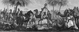 Landscape Male Animal Working Prints: Arabian Caravan