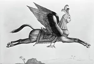 Arabic Horse With Human Face And Wings