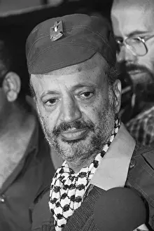 Palestinian Prints: Arafat Speaking To Reporters