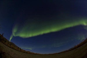 Images Dated 11th September 2011: Arc of northern polar lights, Aurora Borealis, green, near Whitehorse, Yukon Territory, Canada
