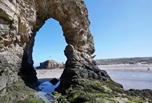 Images Dated 8th October 2012: Arch rock formation on Perranporth Beach