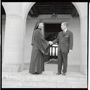 Nicosia Prints: Archbishop Makarios and Fraser Wilkins Shaking Hands