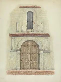 Heritage Art Prints: Arched Doorway Mission San Diego