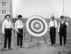 Archer Prints: Archers Holding Bows Beside Target