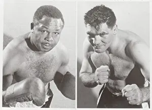 Archie Moore and Willi Besnmanoff in Boxing Poses