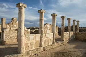 Images Dated 5th December 2012: Architectural Columns At Paphos Archaeological Park, Cyprus