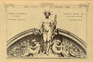 Architectural pediment, God, Crown, Torch, History of architecture, decoration and design, art, French, Victorian, 19th Century