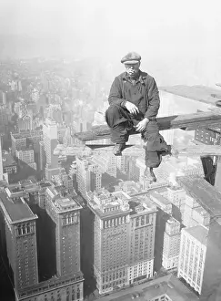 Caution Prints: Architectural Worker on Skyscraper Beam
