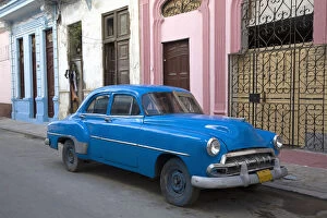 Havana Gallery: architecture, blue, car, chevrolet, chevy, color image, cuba, day, havana, heritage