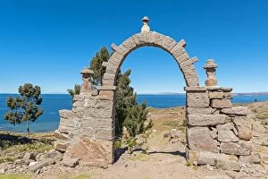 Images Dated 27th May 2012: Archway, Taquile Island, Lake Titicaca, Peru