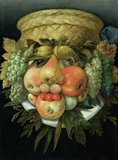 Framed Print : Arcimboldo's Reversible Head With Basket Of Fruit