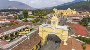 Convent Prints: Arco de Santa Catalina (Santa Catalina Arch) in Antigua Guatemala, Elevated view