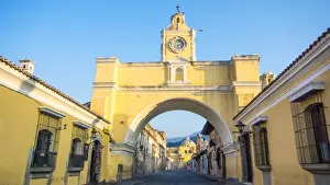 Convent Prints: Arco de Santa Catalina (Santa Catalina Arch) at early morning in Antigua Guatemala