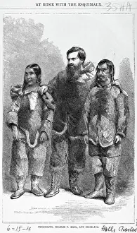 Natives Prints: Arctic Explorer Charles Francis Hall With Inuits