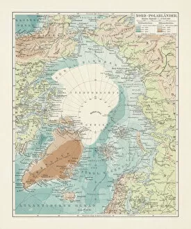 Images Dated 26th October 2018: Arctic Ocean and adjacent countries, lithograph, published in 1897