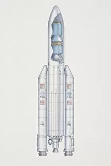 Images Dated 4th July 2006: Ariane, cross section of space rocket
