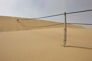 Horizon O Prints: arid, beauty in nature, day, desert, extreme terrain, fence, horizon over land, horizontal
