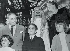 Hamburg Prints: Aristotle Onassis Posing With His Children and Dignitaries