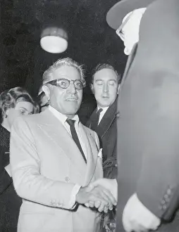 Surrey Prints: Aristotle Onassis Shaking Hand of English Official