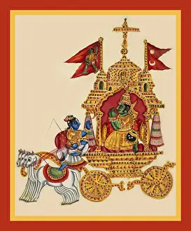 Horses Prints: Arjuna, dressed in courtly costume