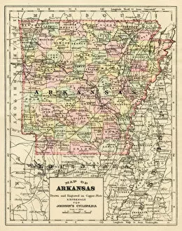 Images Dated 6th October 2017: Arkansas map 1893