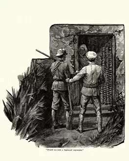 Images Dated 16th February 2018: Two armed men searching a natives house, 19th Century